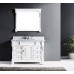 Huntshire Manor 48" Single Bathroom Vanity in White with Marble Top and Square Sink with Polished Chrome Faucet and Mirror - B07D3YV6FC